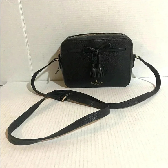 Kate spade black leather crossbody handbag - Picture 1 of 13